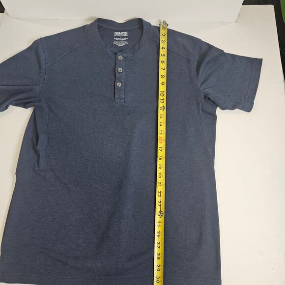 Duluth Trading Co Men’s Large Longtail Relaxed Fit Henley Blue - Picture 3 of 4